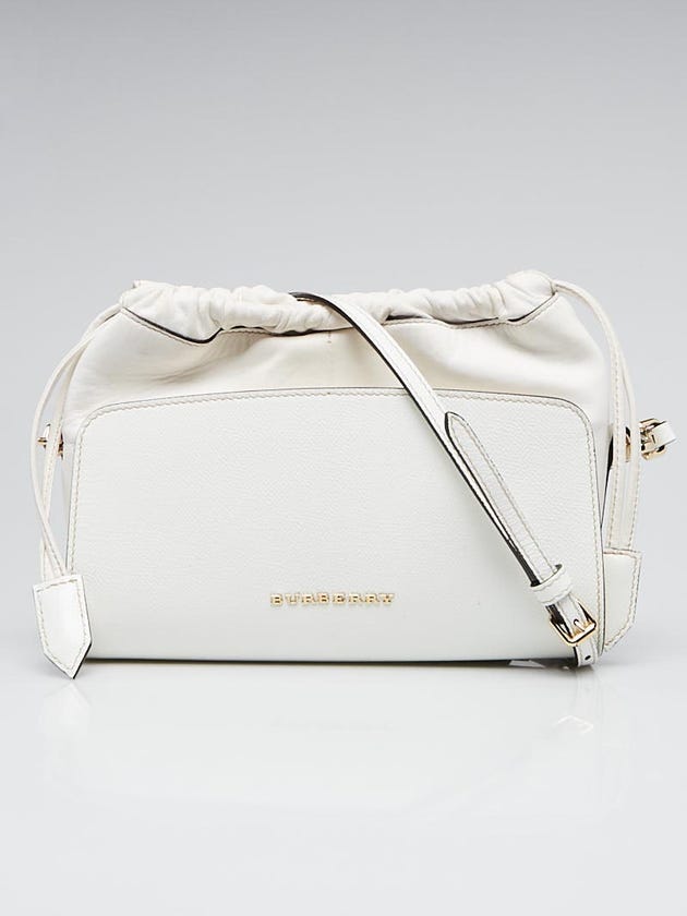 Burberry White Leather and Patent Leather Little Crush Crossbody Bag