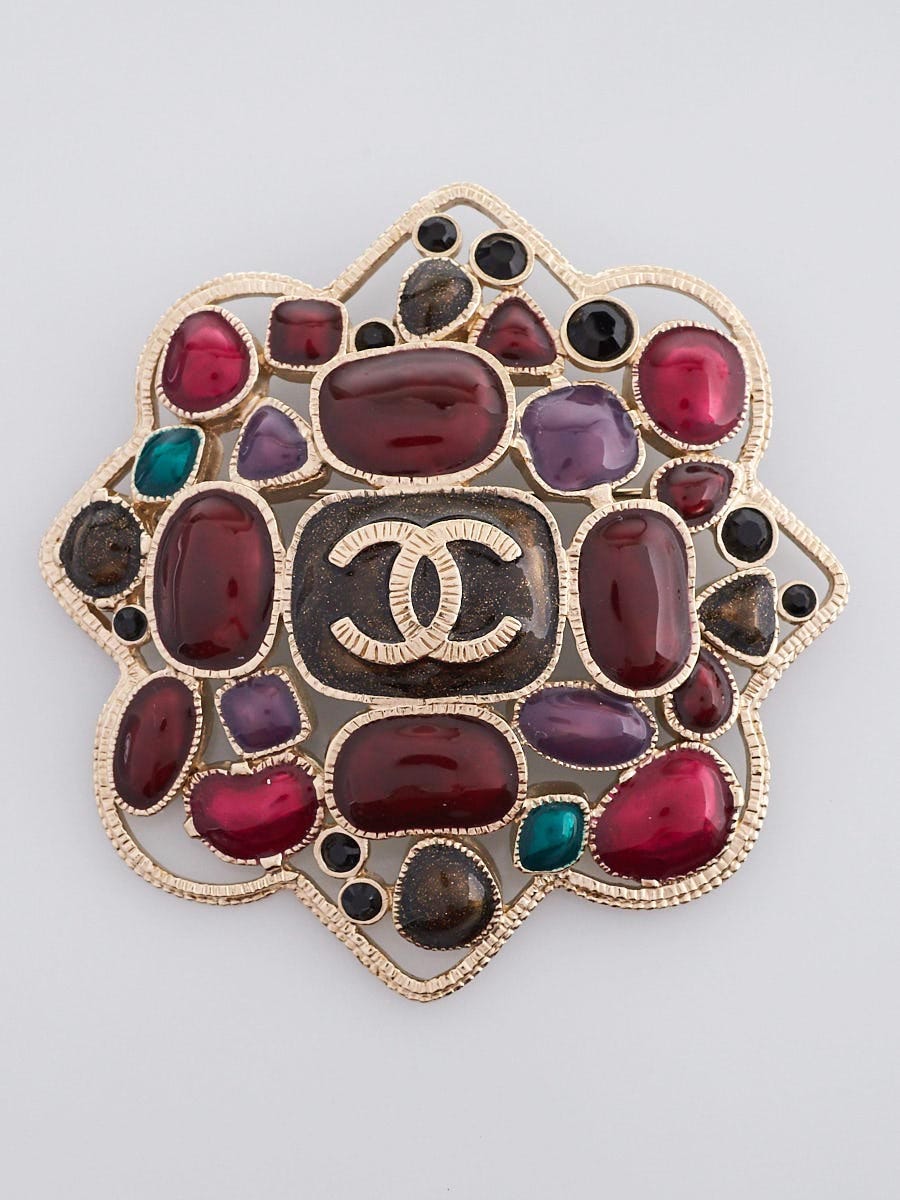 Chanel Multicolor Beaded Byzantine Brooch - Yoogi's Closet