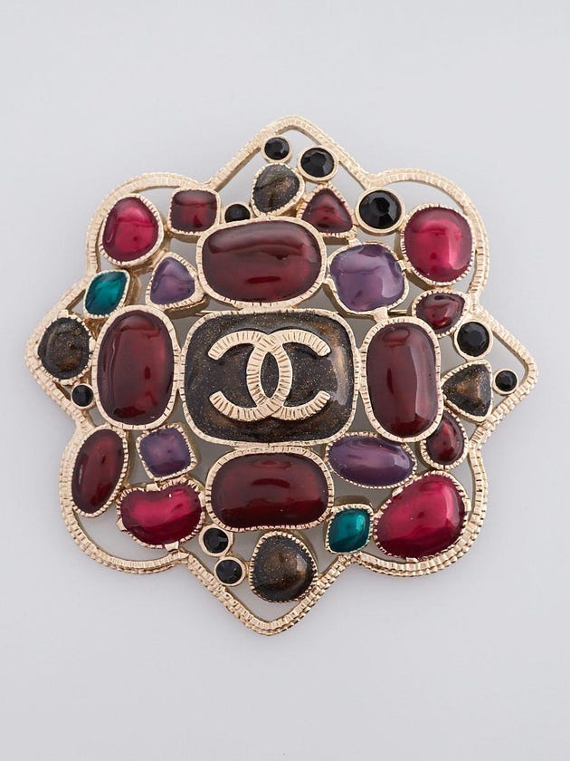 Chanel Multicolor Beaded Byzantine Brooch