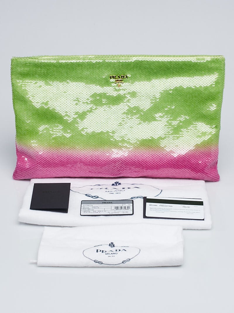 Prada Peonia Tessuto Nylon Pochette Bag 1M1037 - Yoogi's Closet