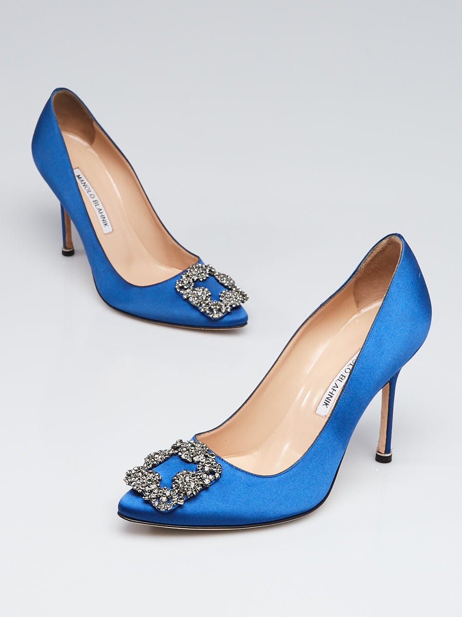 Manolo blahnik hangisi blue hot sale satin