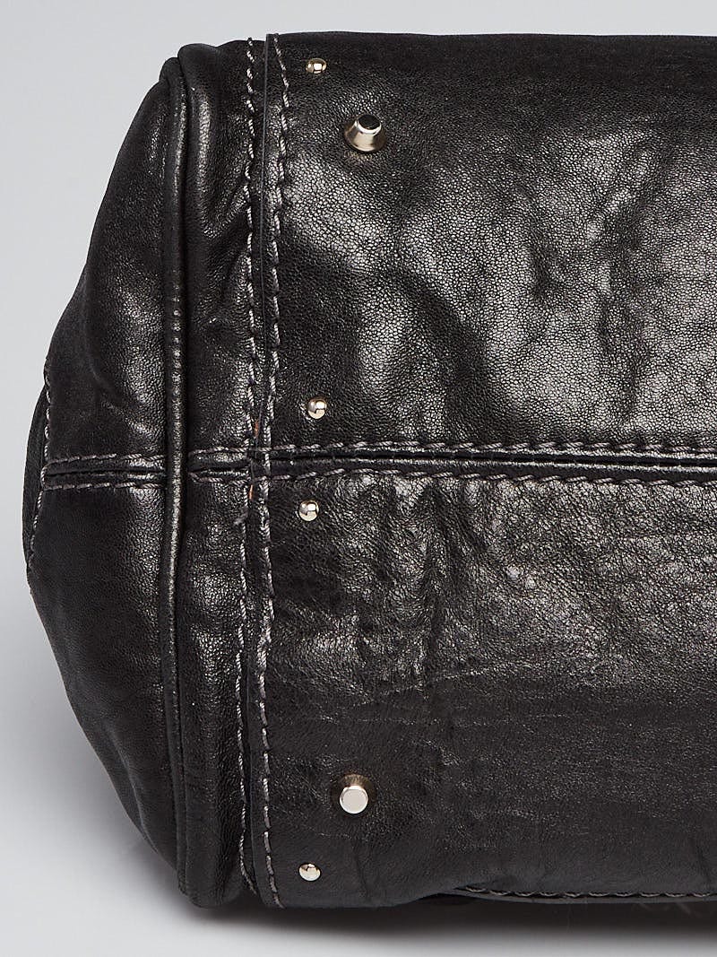 Chloe Black Distressed Leather Capsule Paddington Satchel Bag