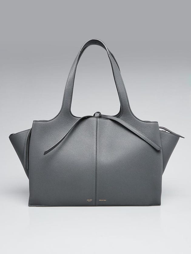 Celine Grey Baby Grained Calfskin Leather Small Tri-Fold Shoulder Bag