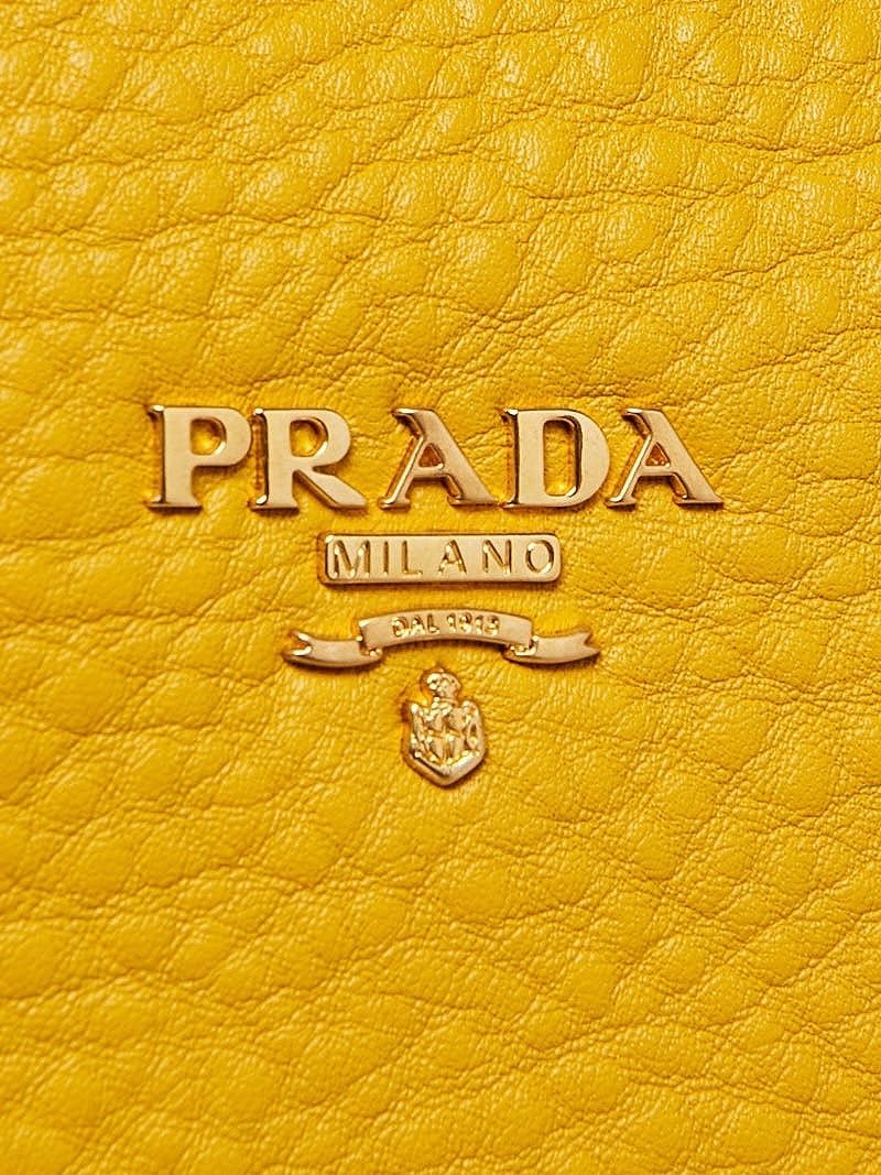 Prada Mimosa Vitello Daino Leather Pochette Bag 1N1620 - Yoogi's Closet