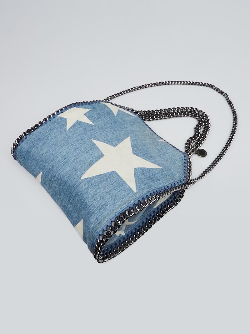Stella McCartney Light Blue Denim Star Print Baby Falabella  display picture 3