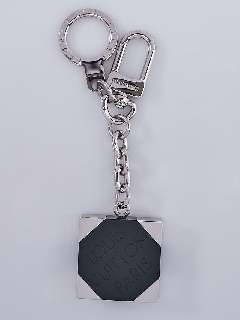Louis Vuitton Black Enamel Damier Plaque Key Holder and Bag Charm