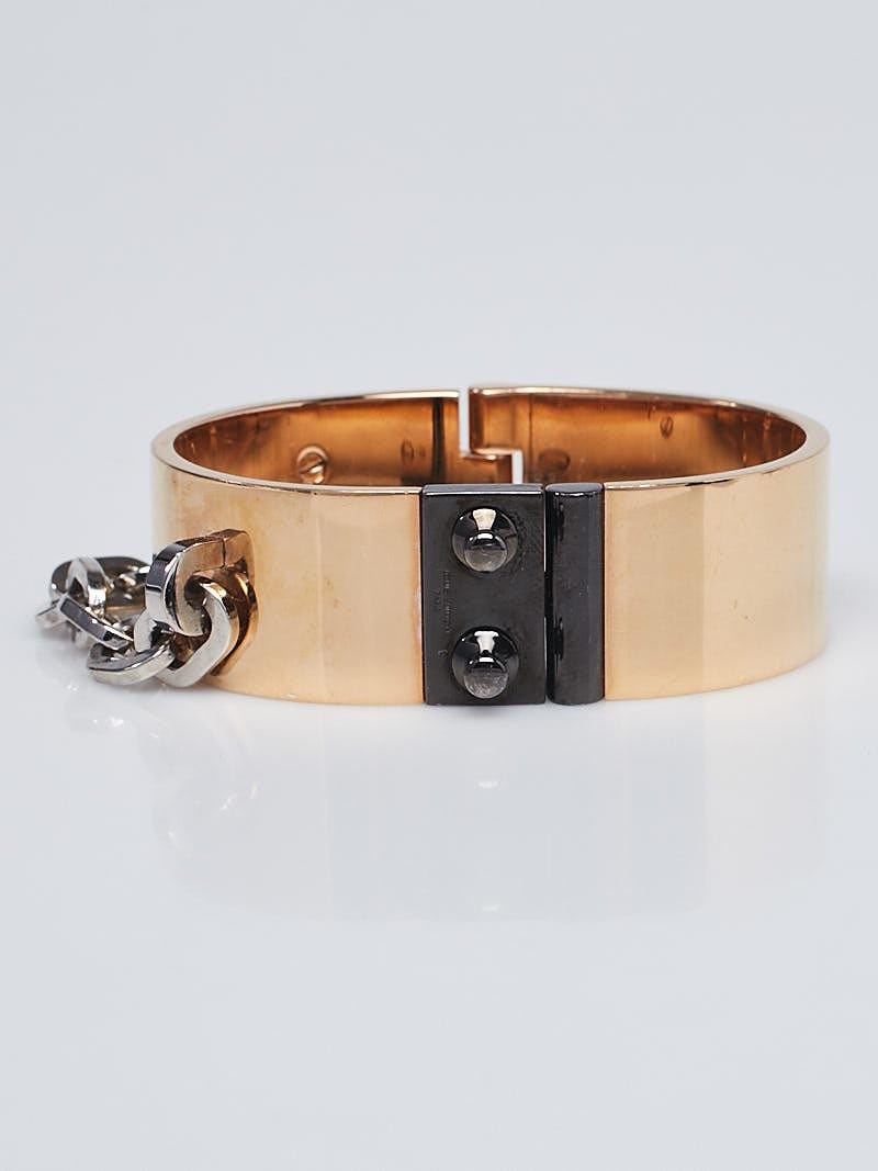 Louis Vuitton - Authenticated Bracelet - Gold and Steel Brown for Women, Very Good Condition