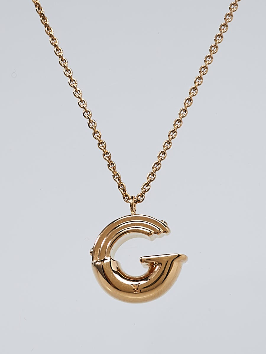 Louis Vuitton Goldtone Metal LV and Me Letter G Necklace - Yoogi's Closet