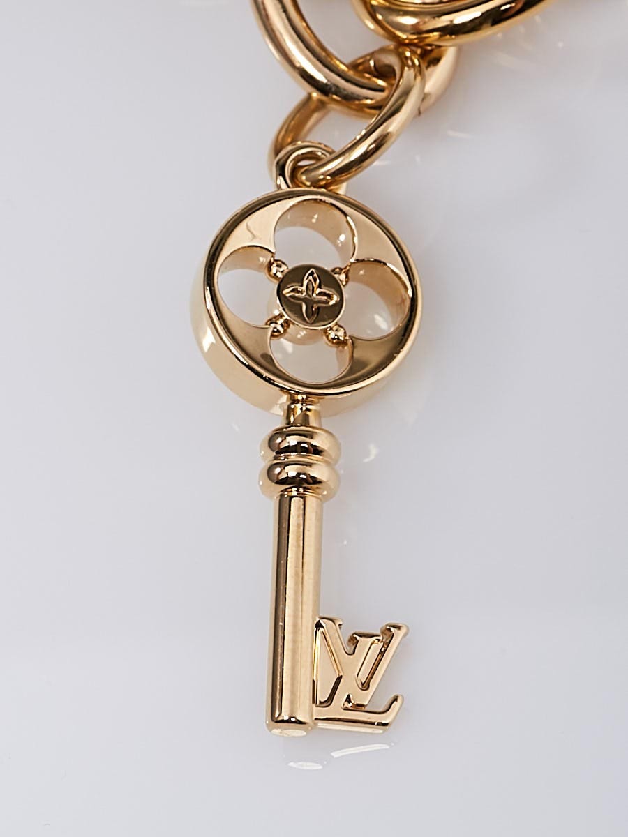 Louis Vuitton Silver and Gold Metal Twist Bag Charm Key Holder