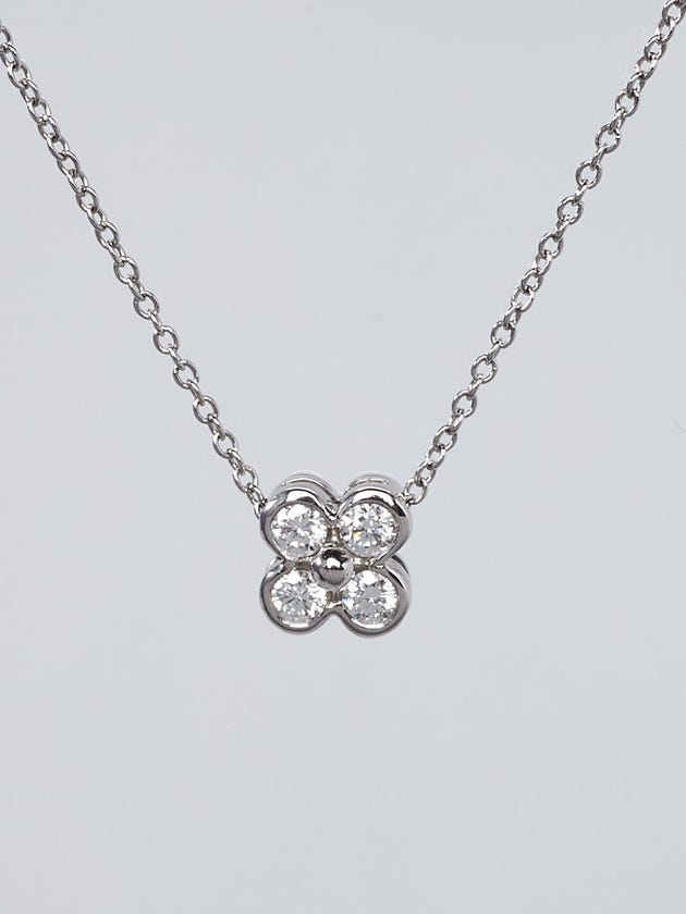 Tiffany & Co. Platinum and Diamond Flower Pendant Necklace