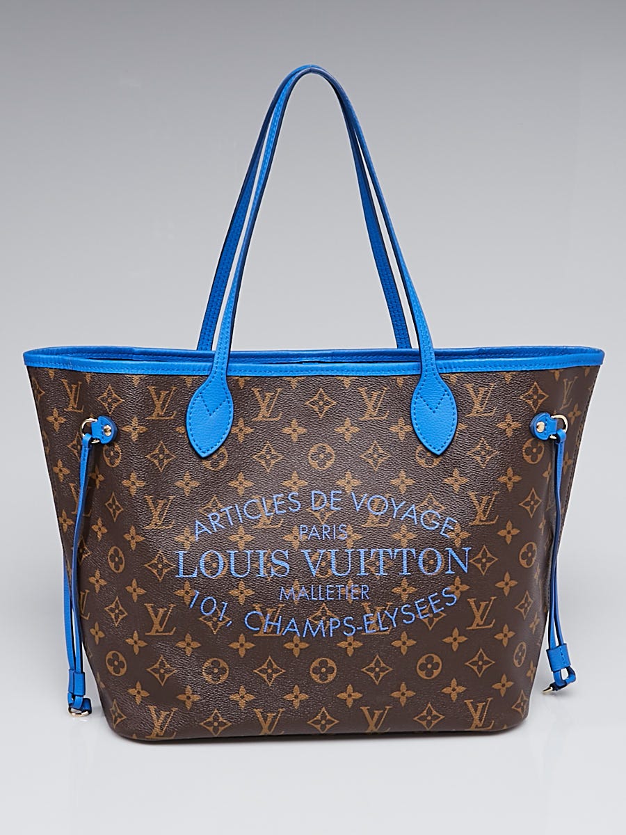 Louis Vuitton Grand Bleu Monogram Canvas Ikat Neverfull MM Bag (Pre Owned)