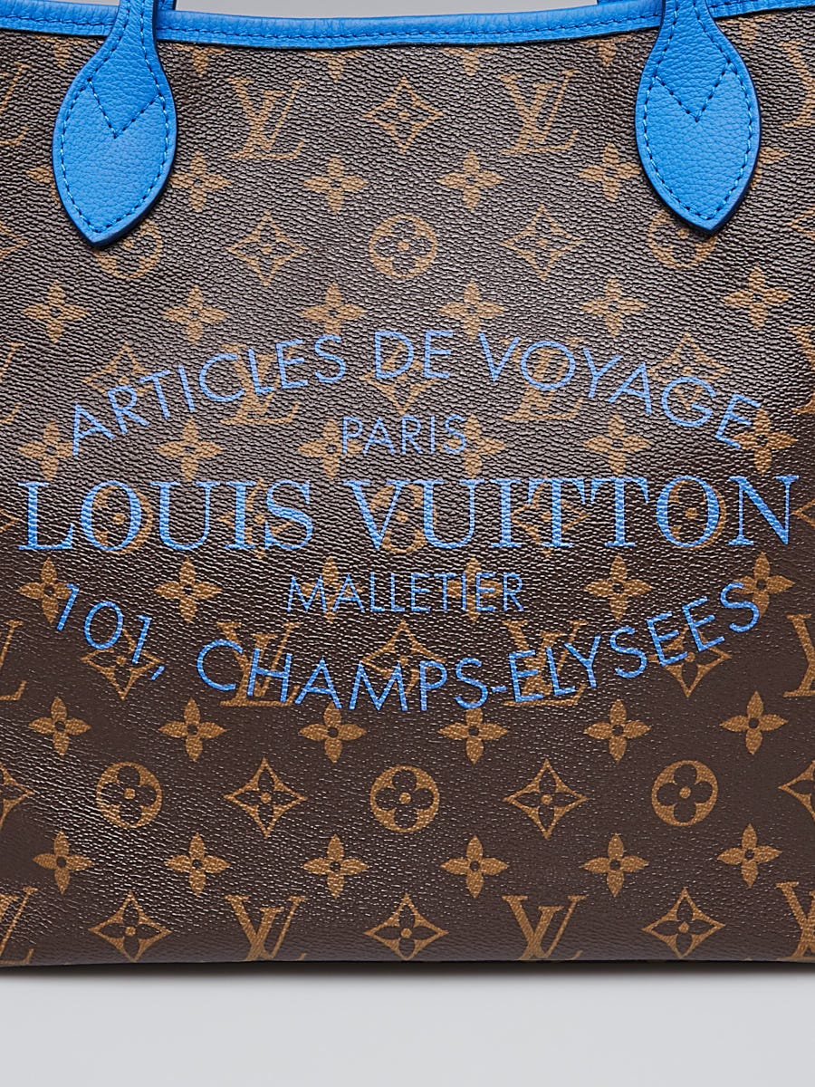 LOUIS VUITTON Monogram Articles de Voyage Ikat Neverfull MM Grand Blue  1280195