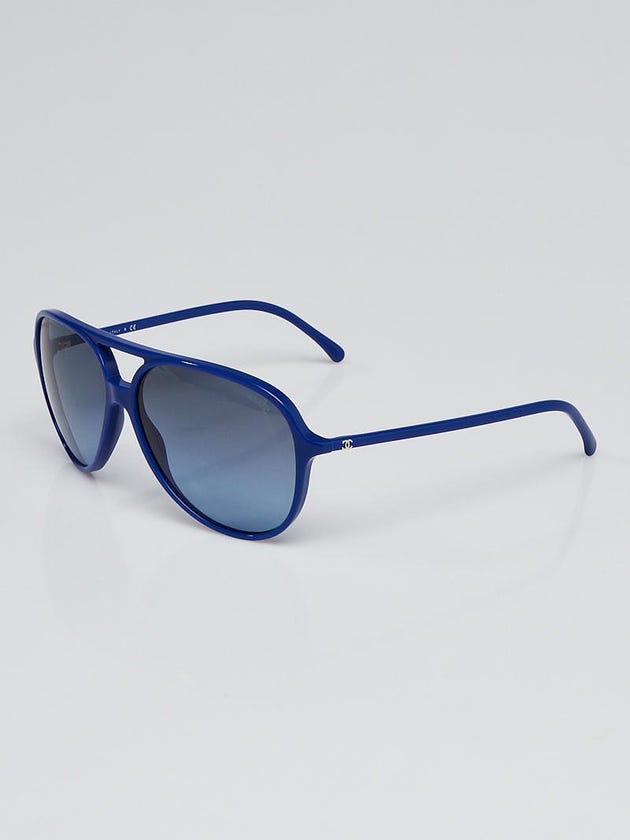 Chanel Blue Frame Small 'CC" Logo Aviator Sunglasses-5287