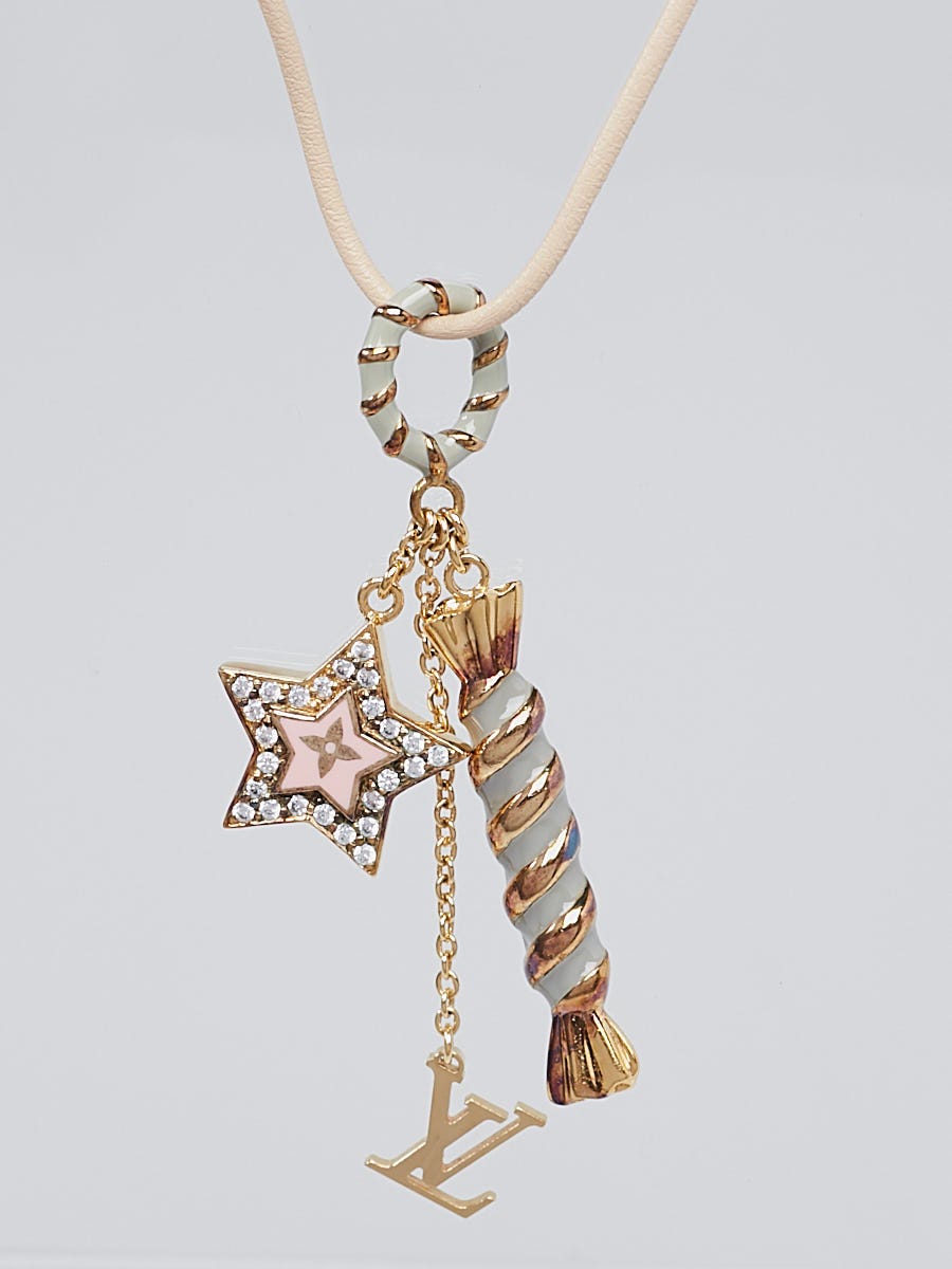 Louis Vuitton Goldtone Metal and Leather Candy and Star Necklace - Yoogi's  Closet