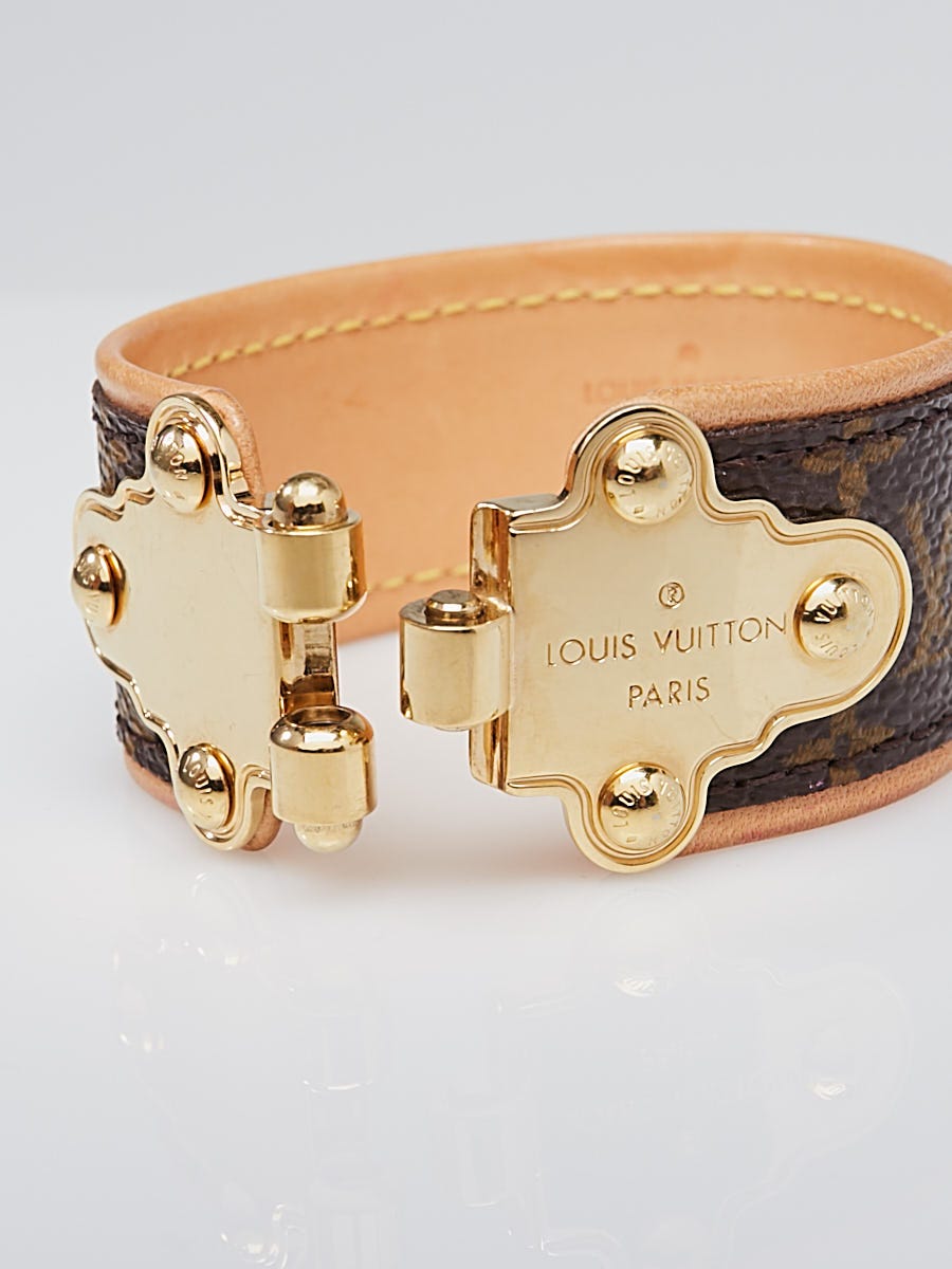 Louis Vuitton Monogram Canvas Save It Cuff Bracelet Size 19 - Yoogi's Closet