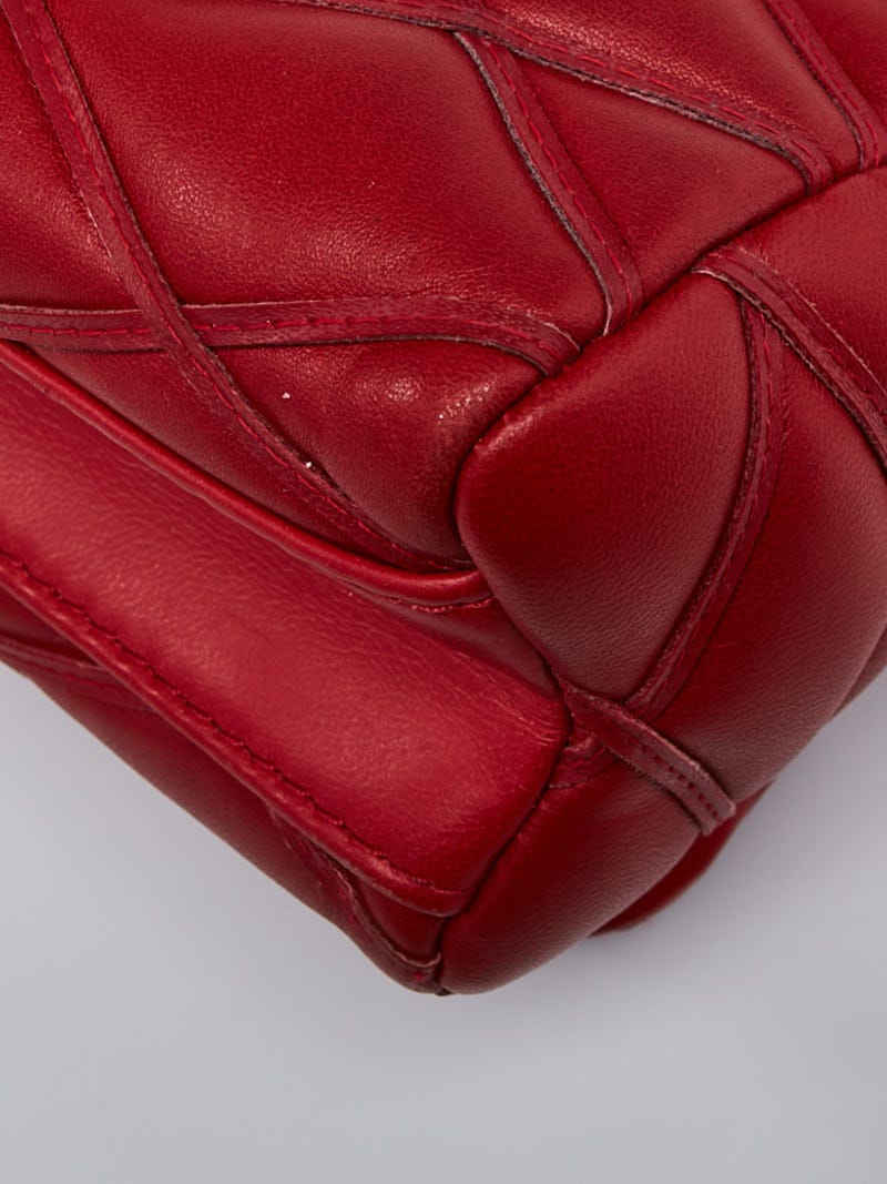 LOUIS VUITTON Handbag Authentic GO-14 MINI Chain Shoulder Bag Red Lambskin  A916