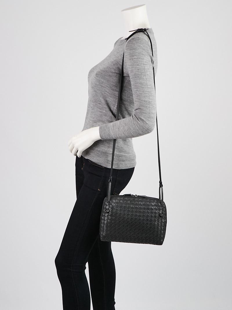 Bottega Veneta Grey Intrecciato Woven Nappa Leather Nodini Crossbody Bag -  Yoogi's Closet