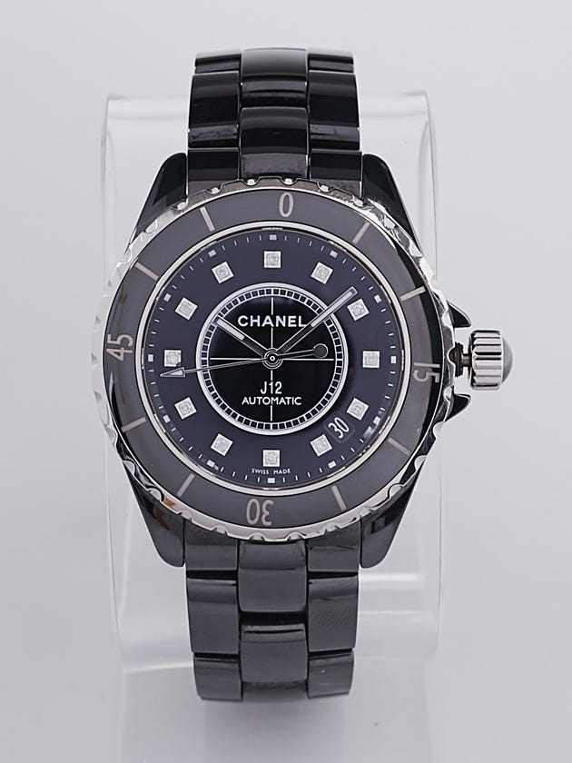 Chanel Black J12 Ceramic and Diamonds 38mm Automatic Watch