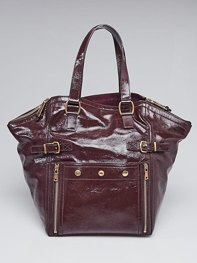 Yves Saint Laurent Purple Patent Leather Medium Downtown Bag