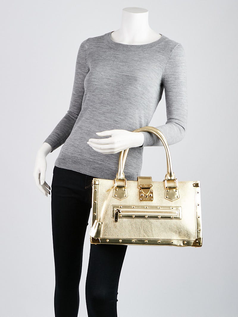 Louis Vuitton Ivory Leather Suhali Le Fabuleux Gold-Studded Bag at 1stDibs