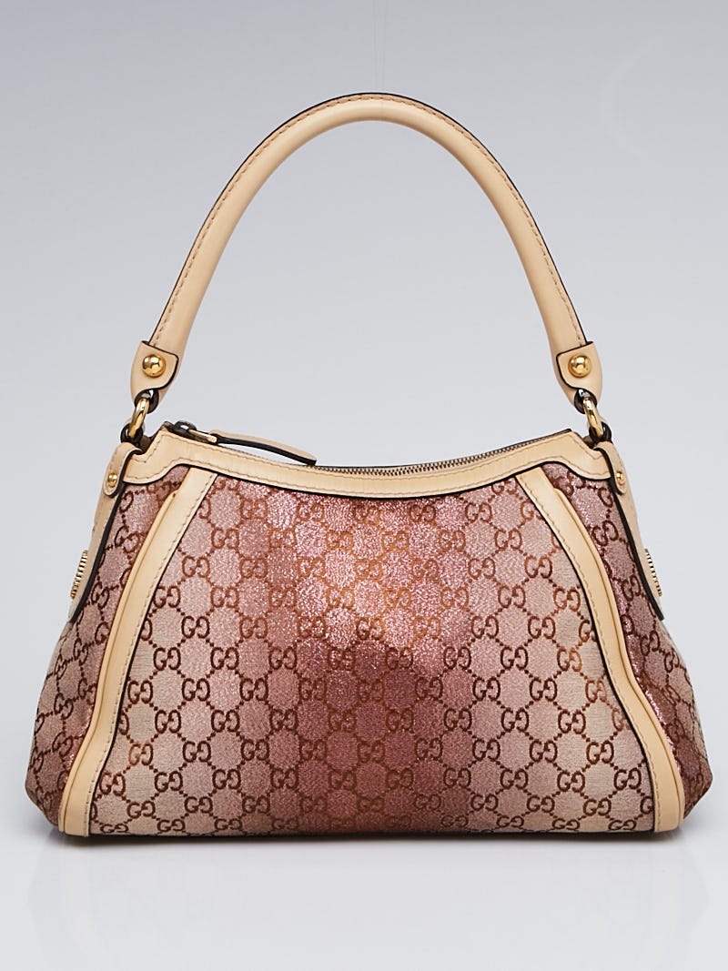 Gucci Beige/Pink GG Canvas Scarlett Interlocking G Small Tote Bag