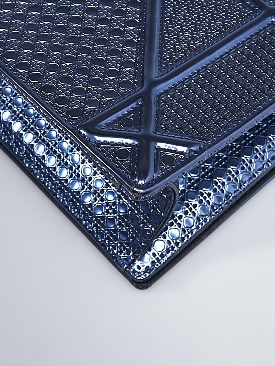 Christian Dior Metallic Blue Perforated Leather Medium Diorama Bag -  Yoogi's Closet