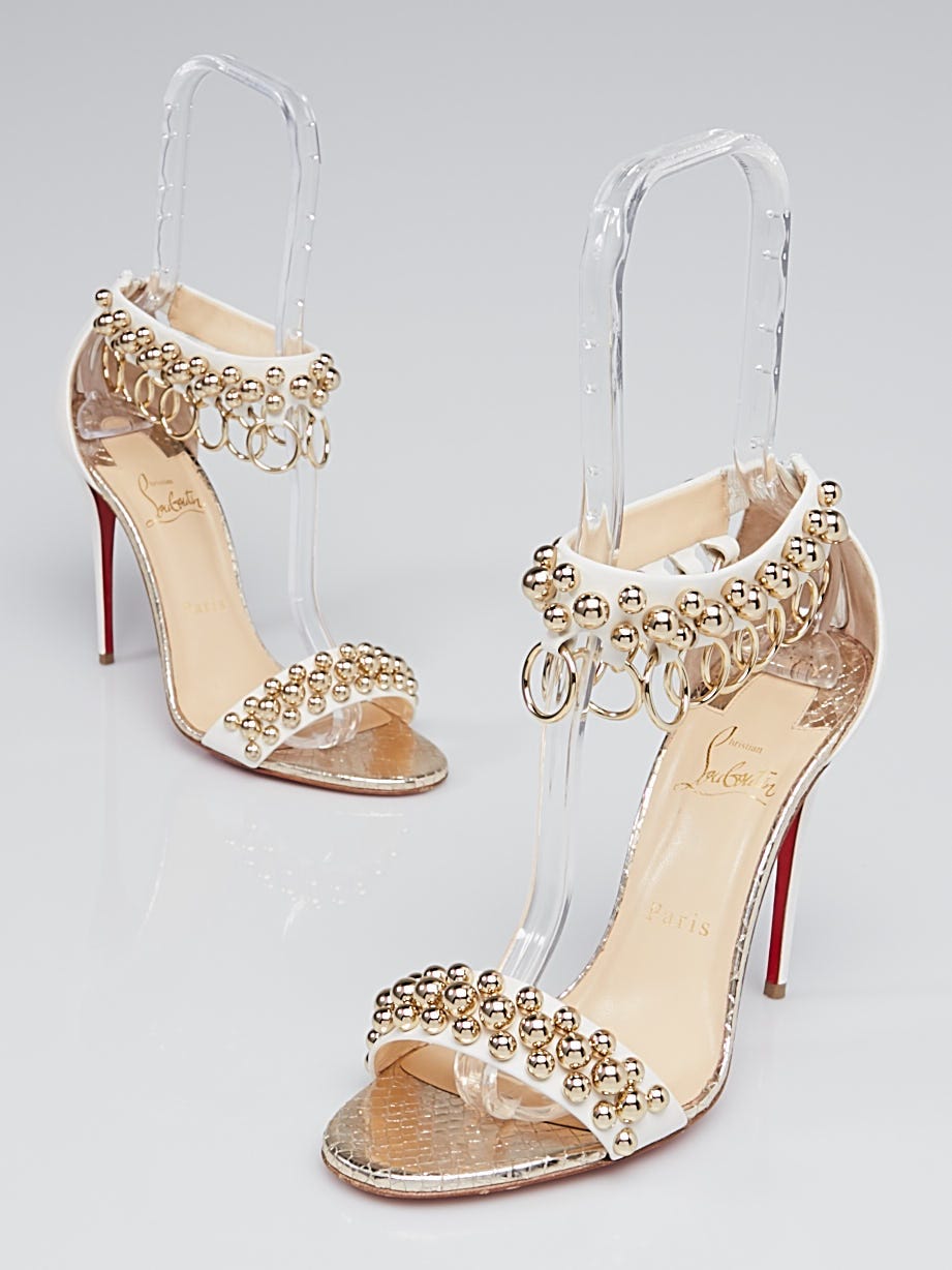 Christian louboutin sale white and gold