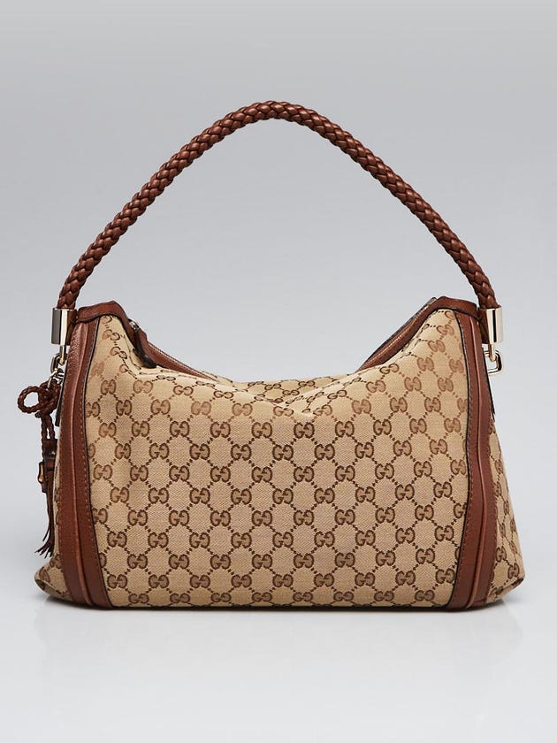 Gucci Beige/Brown GG Canvas Medium Bella Hobo Bag