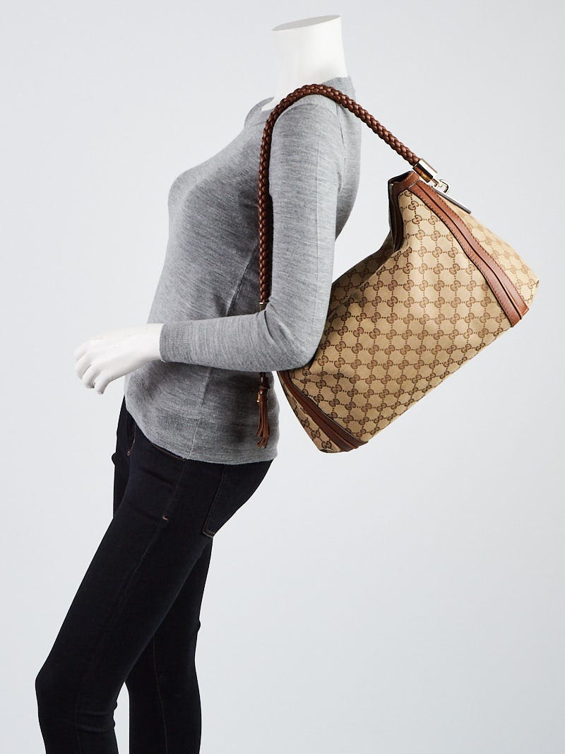 Gucci Beige/Grey GG Canvas Bella Tote Bag - Yoogi's Closet