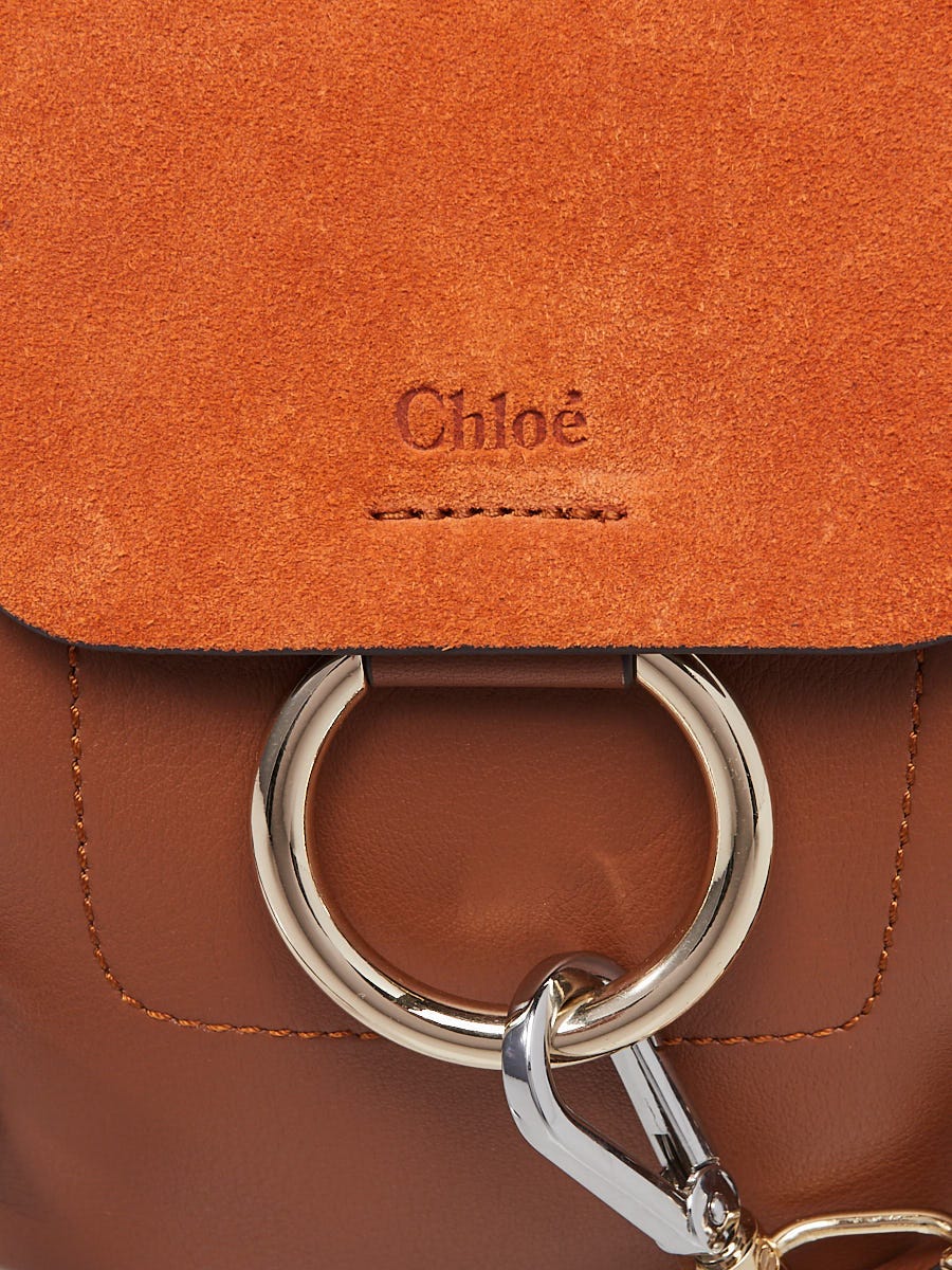 CHLOE Mini Faye Backpack in Tan Calfskin with Removable Strap