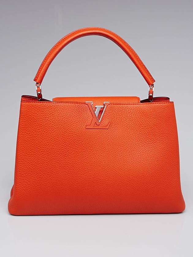 Louis Vuitton Clementine Taurillon Leather Capucines MM Bag