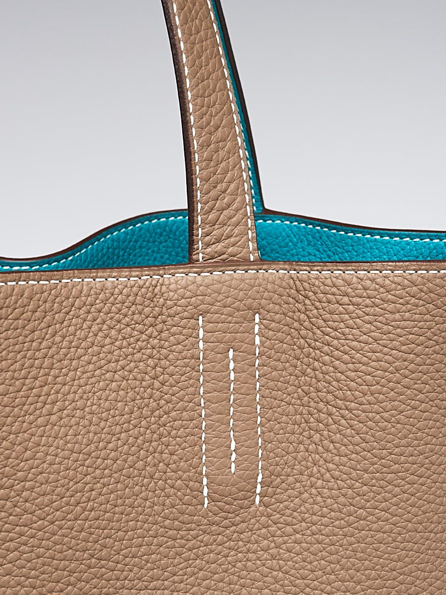 Hermes Gold/Orange '14 'Double Sens' 45 Clemence Reversible Touch Bag – The  Little Bird