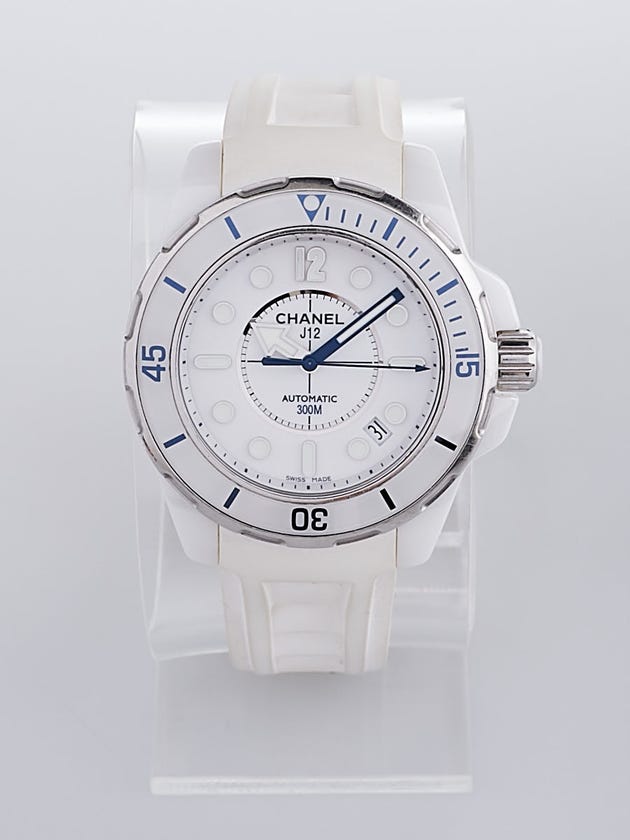 Chanel White J12 Ceramic 38mm Automatic Marine Watch
