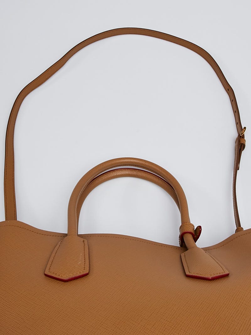 Prada Caramel Saffiano Leather Double Handle Tote Bag B2756T
