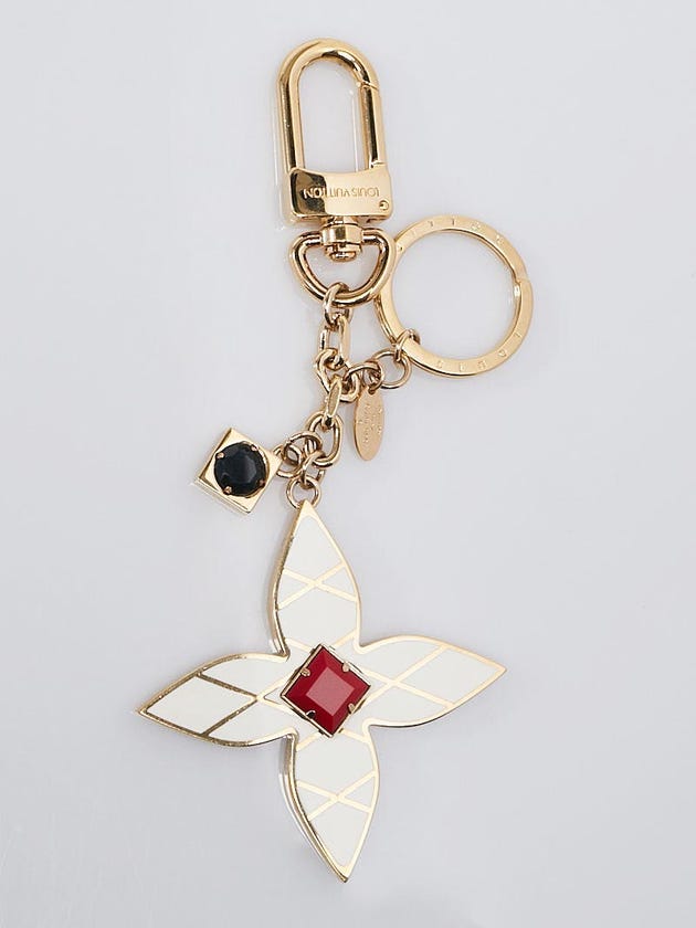 Louis Vuitton Goldtone Metal Malletage Flower Key Holder and Bag Charm