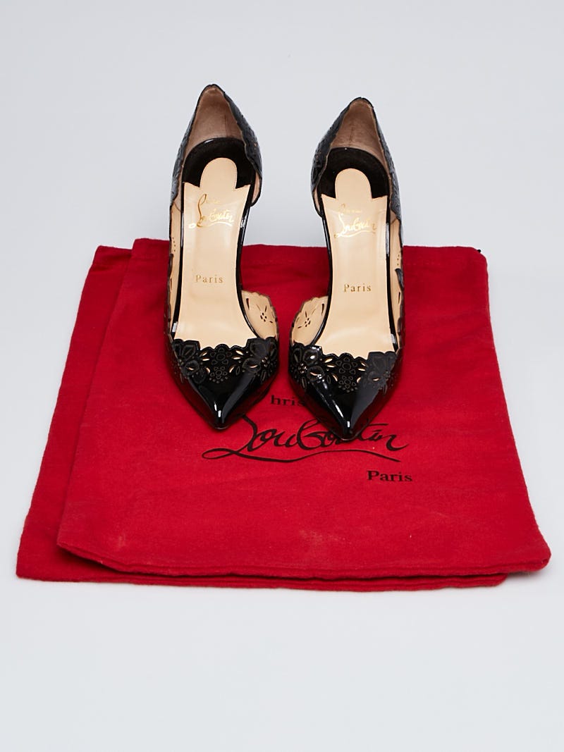 Christian Louboutin Black Laser-Cut Patent Leather Beloved Christian Louboutin Black Laser-Cut Patent Leather Beloved