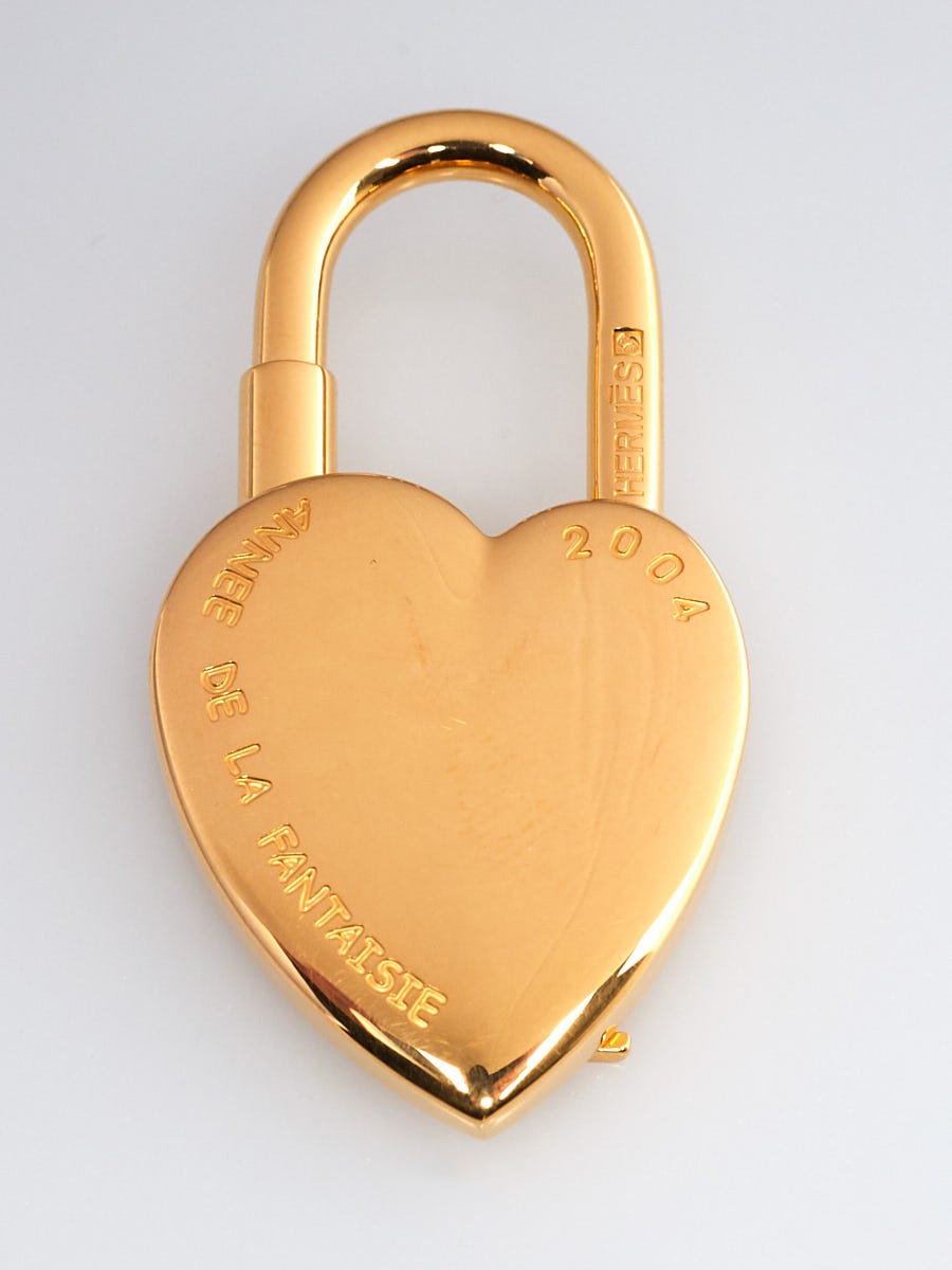 Hermes Gold Plated 2004 Annee De La Fantaisie Heart Cadena Charm Yoogi s Closet