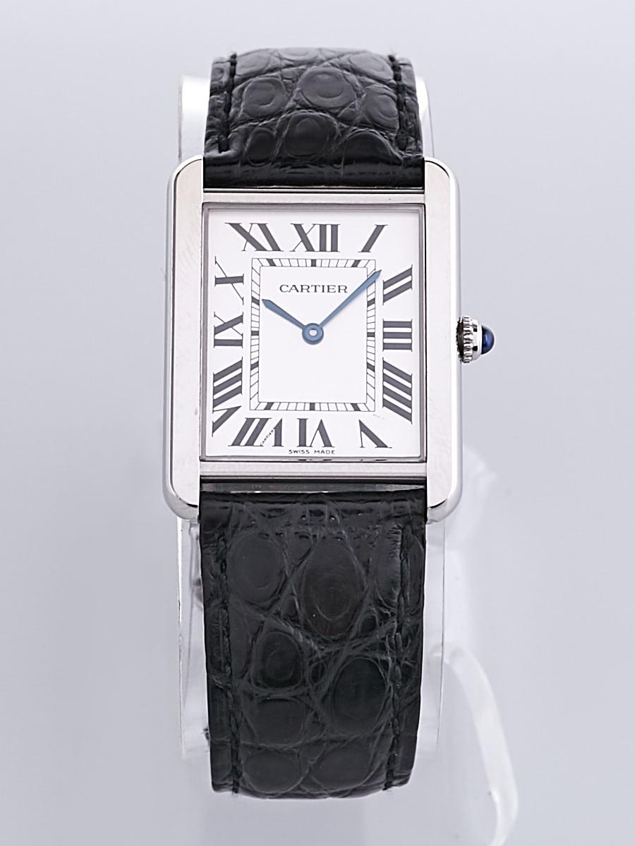 Cartier Tank Solo Large Steel Silver Roman Dial Watch W1018355