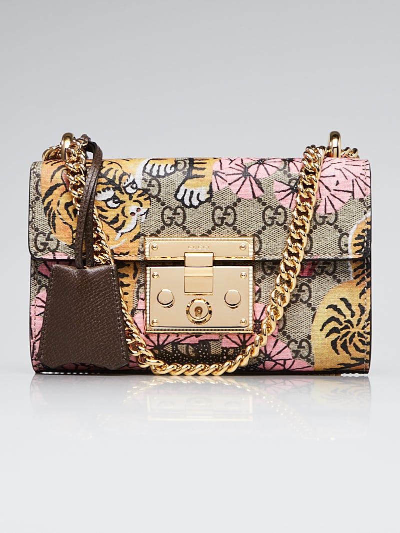 Gucci Padlock Leather-trimmed Printed Coated-canvas Tote