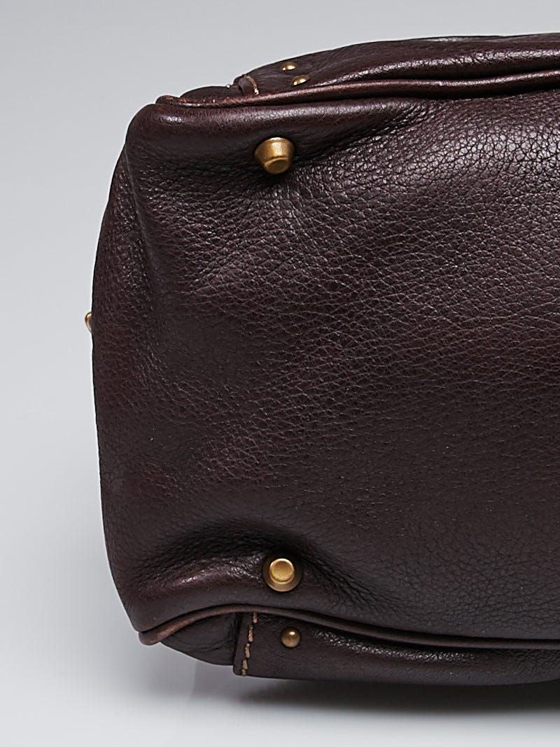 Chloe Brown Leather Medium Paddington East/West Zippy Satchel Bag
