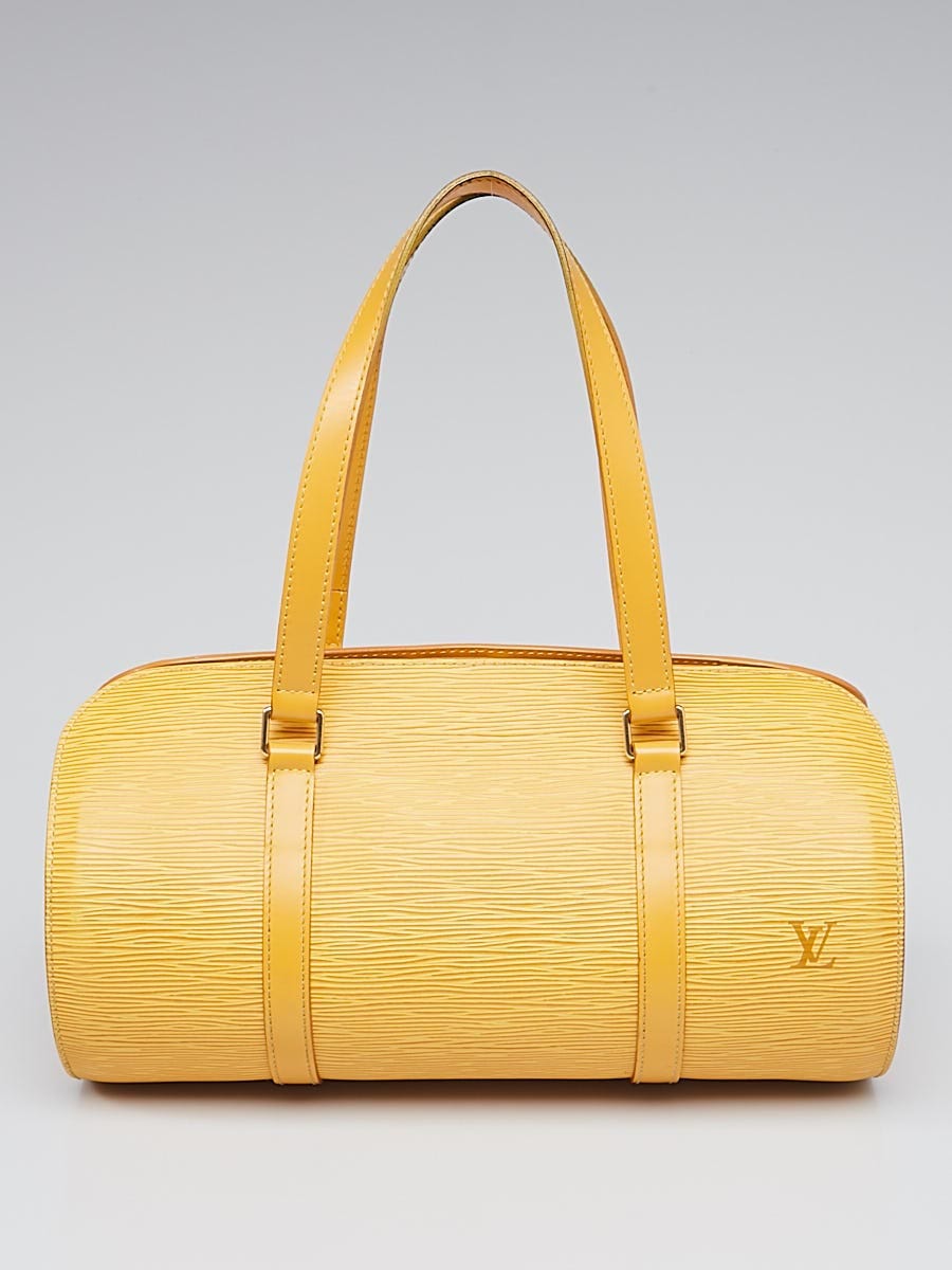 Authentic Louis Vuitton Yellow EPI Leather Pochette Clutch Bag