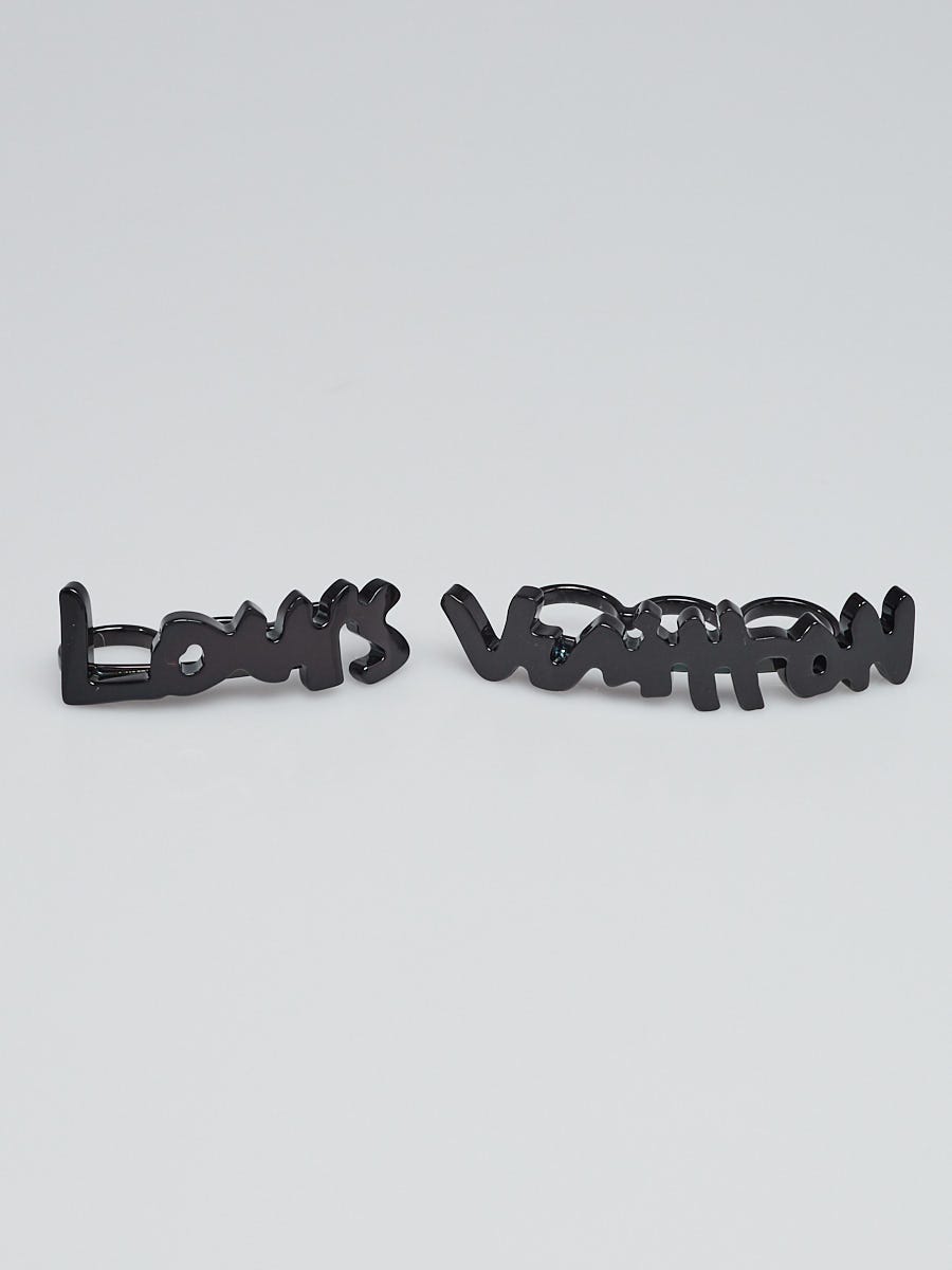 Louis Vuitton Black Resin Graffiti Knuckle Rings Size 8.5 - Yoogi's Closet