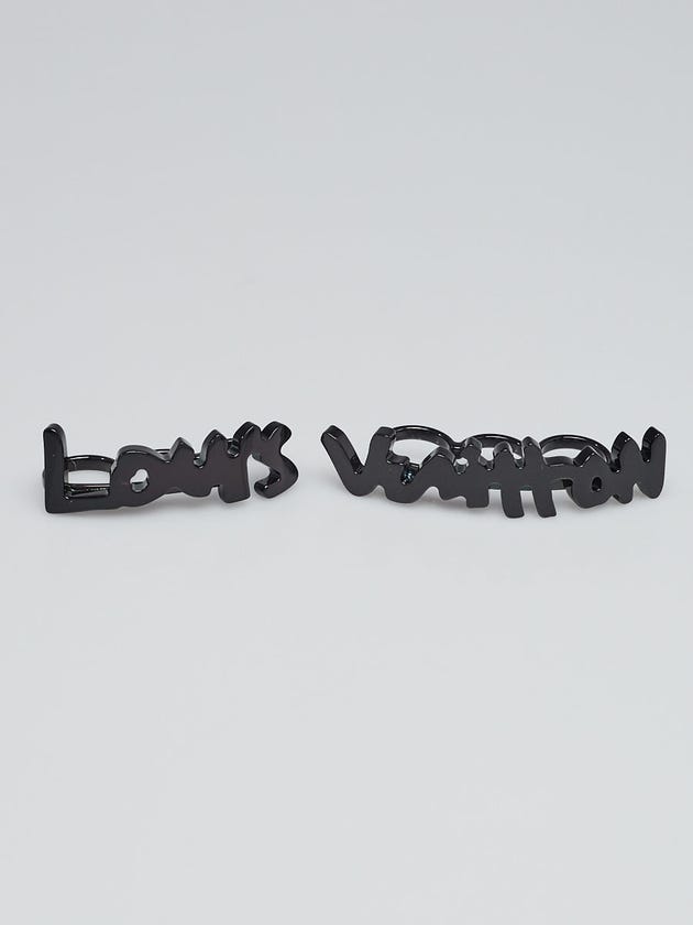 Louis Vuitton Black Resin Graffiti Knuckle Rings Size 8.5