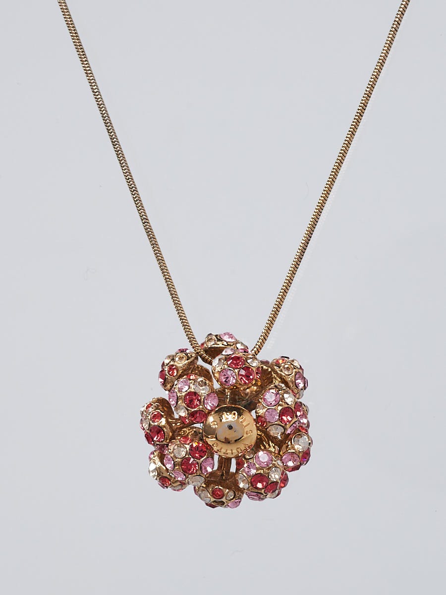 Louis Vuitton Red/Pink Swarovski Crystal 1001 Nuits Pendant Necklace -  Yoogi's Closet
