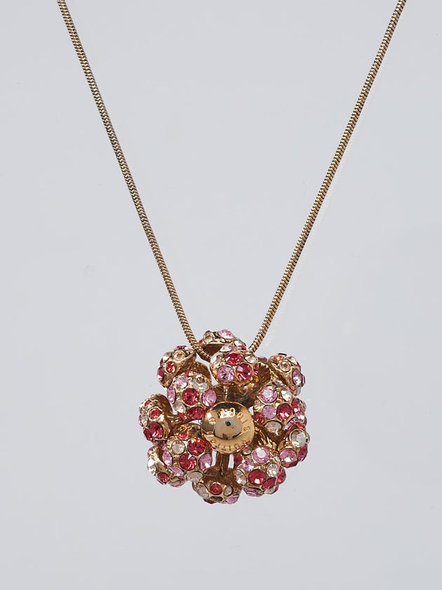 Louis Vuitton Red/Pink Swarovski Crystal 1001 Nuits Pendant Necklace