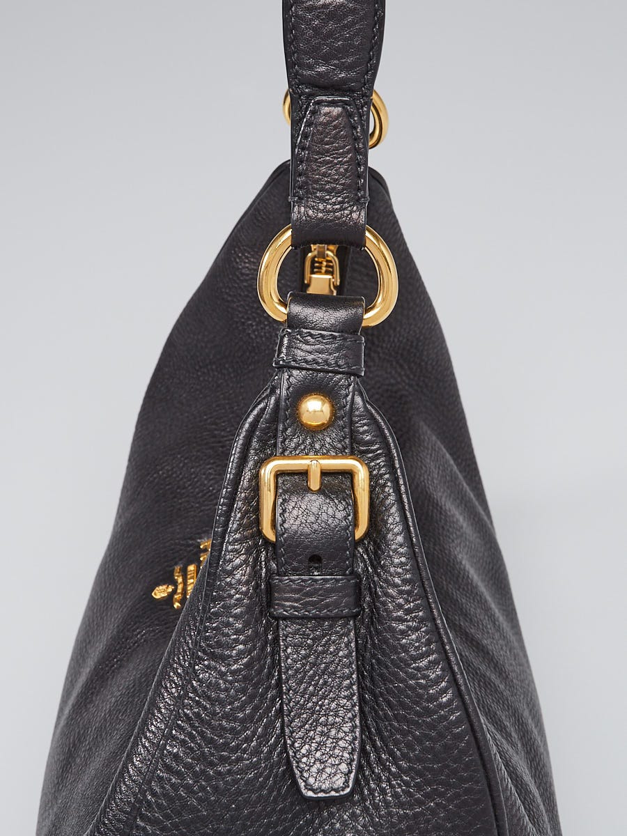 バッグ 00S PRADA VITELLO DAINO LEATHER HOBO BAG Prada Black Vitello Daino Hobo Bag ○ Labellov ○ Buy and