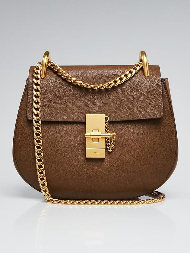 Chloe Brown Leather Small Drew Bag