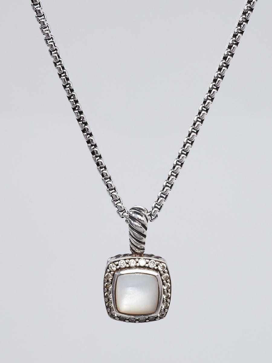 David Yurman 7mm Mother of Pearl and Diamonds Petite Albion