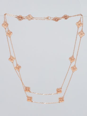 Van Cleef Arpels 18k Pink Gold Sweet Alhambra 16 Motif Necklace