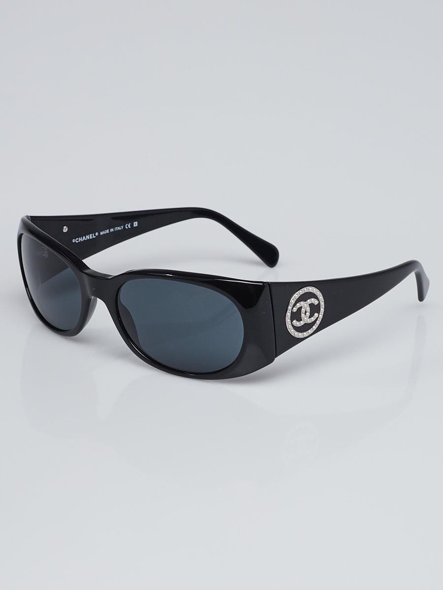 Chanel Chanel Pearl CC Logo Black Square Sunglasses-5083-H
